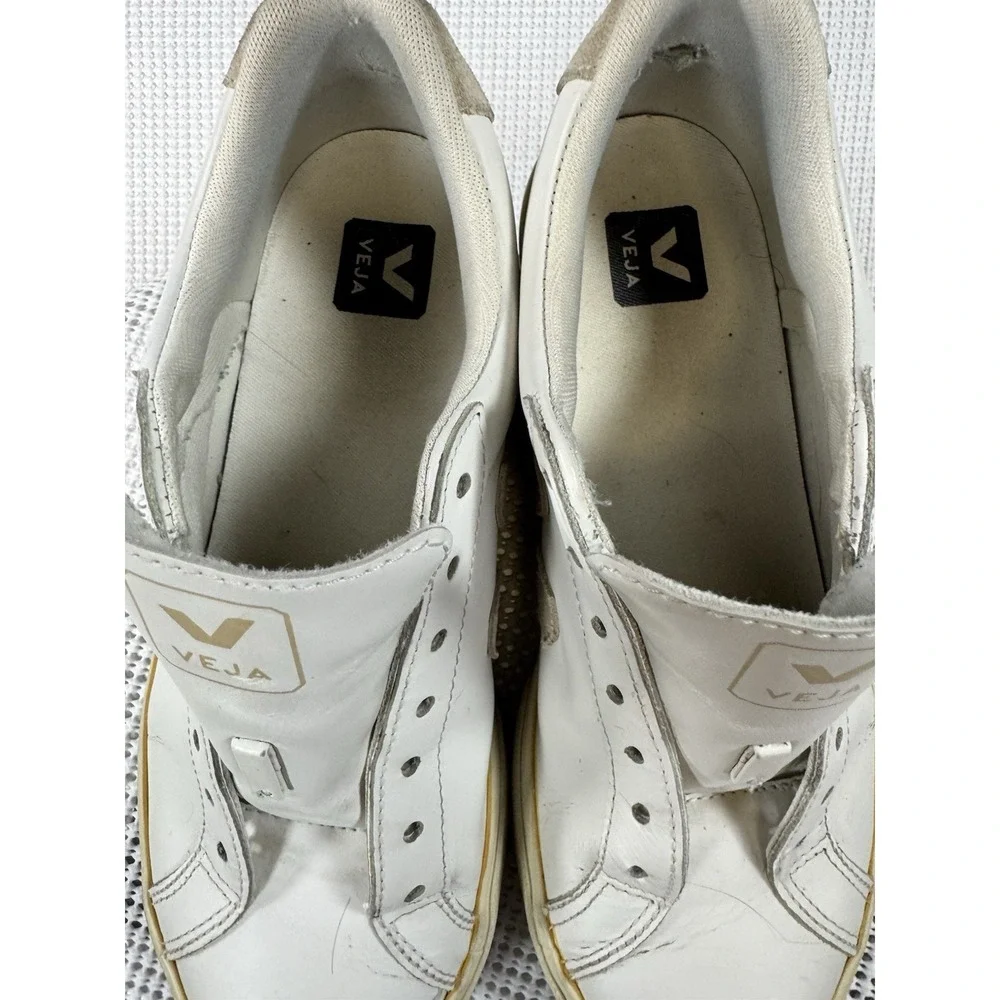 VEJA Esplar White Leather Sneakers Womens US 8 EU 39 Low Top EO0202335